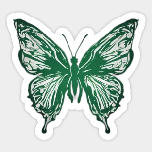 Butterfly Emerald Green Shadow Silhouette Anime Style Collection No. 308 Sticker